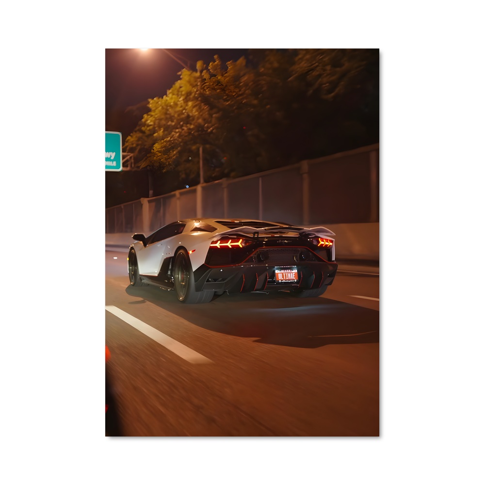 Poster Nuit en Aventador